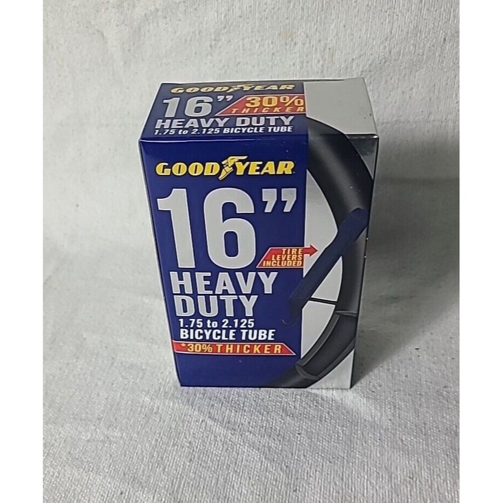 Goodyear 16" 1.75"-2.125" Heavy Duty Bicycle Tube NEW W LEVERS 30% THICKER